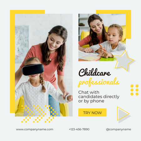 Kids Care Service Advertisement Instagram Design Template