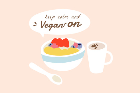 Vegan Lifestyle Concept with Healthy Dish Postcard 4x6in Tasarım Şablonu