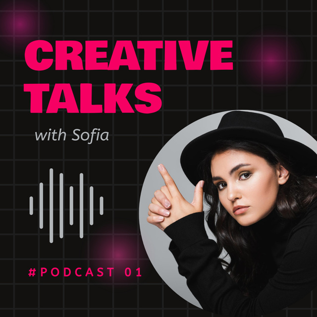Platilla de diseño Podcast of Creative Talks Podcast Cover