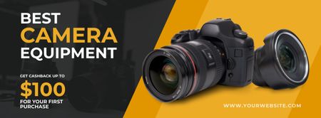 Photographer Equipment for Sale Facebook cover Design Template