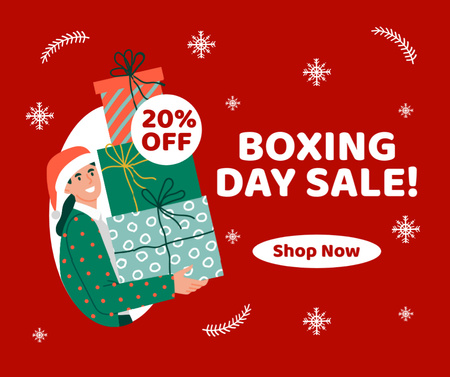 Boxing Day Sale Announcement Facebook Design Template