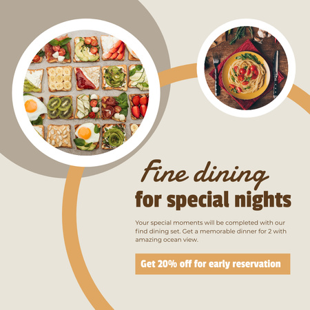 Platilla de diseño Good Dinner Offer for Special Night Instagram