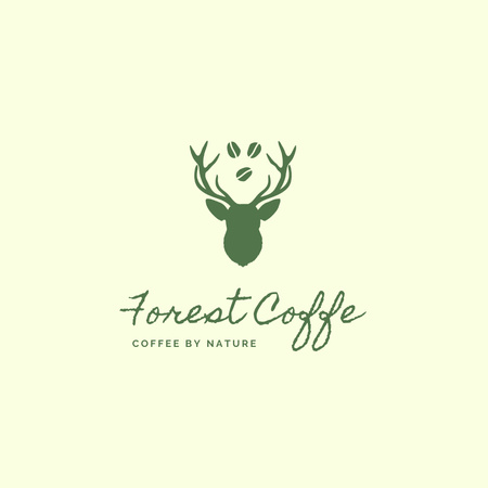 Platilla de diseño Emblem of Coffee Shop with Deer Logo