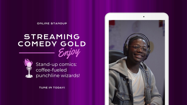 Awesome Stand-Up Streaming With Punchlines And Jokes Full HD video Modelo de Design