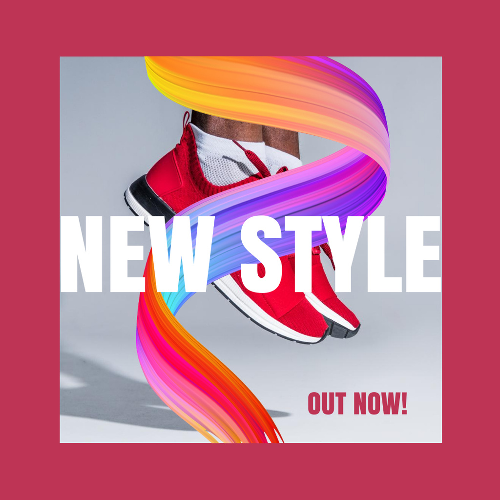 Offer of Stylish Red Sneakers Instagram Šablona návrhu