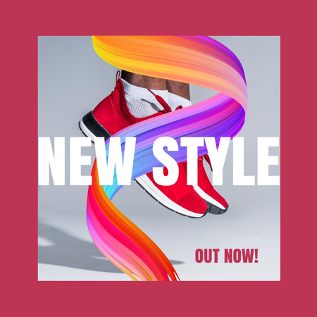 Plantilla de diseño de Oferta de zapatillas rojas con estilo Instagram 