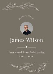 Layout of Deepest Condolences on Grey