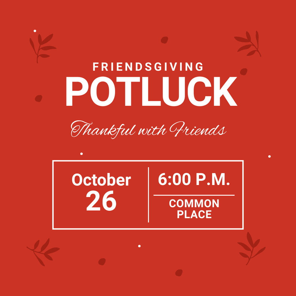 Thanksful Potluck Party Invitation Instagram tervezősablon