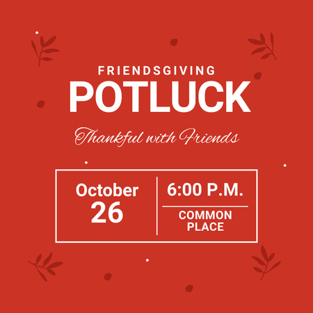Thanksful Potluck Party Invitation Instagram Design Template