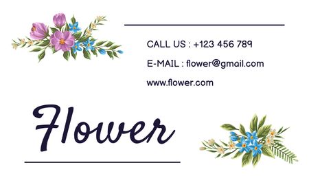 Elite Flowers from Boutique Business Card 91x55mm Design Template
