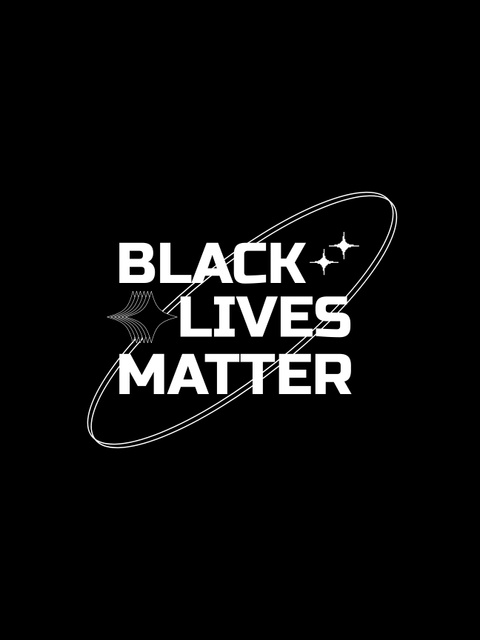 Black Lives Matter Slogan on Dark Simple Poster US tervezősablon