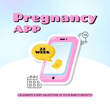 Awesome Mobile Application For Pregnant Women Promotion Animated Post Design Template