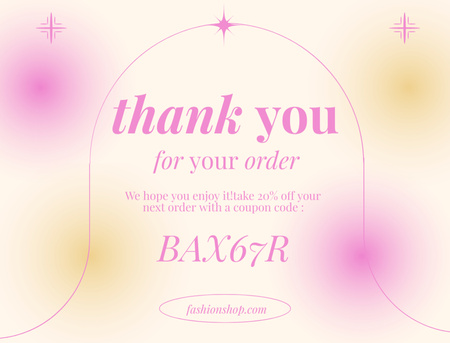 Platilla de diseño Thankful Phrase in Pink Gradient Thank You Card 4.2x5.5in