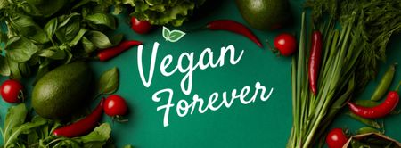 Platilla de diseño Vegan Forever Facebook Cover Facebook cover