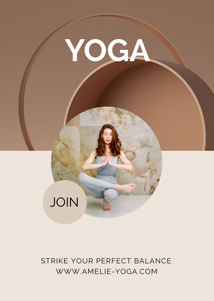 Modèle de visuel Perfect Online Yoga Trainings Promotion - Flyer A6