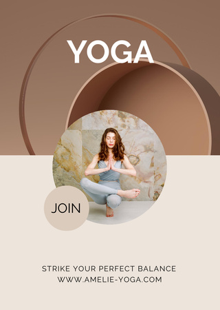 Perfect Online Yoga Trainings Promotion Flyer A6 Design Template
