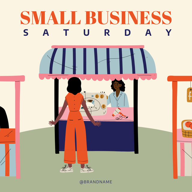Market Stalls On Small Business Saturday Instagram Πρότυπο σχεδίασης