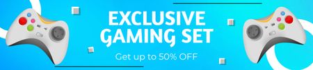 Offer of Exclusive Gaming Set Ebay Store Billboard Design Template