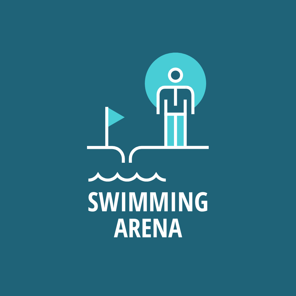 Swimming arena,pool logo design Logo Tasarım Şablonu