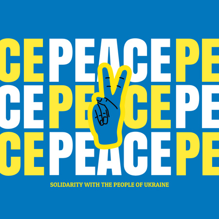 Support Peace in Ukraine with Gesture Instagram Design Template