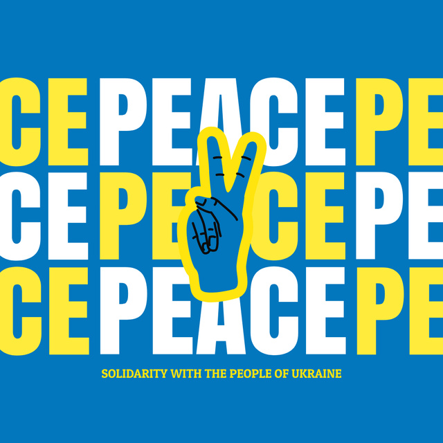 Support Peace in Ukraine with Gesture Instagramデザインテンプレート