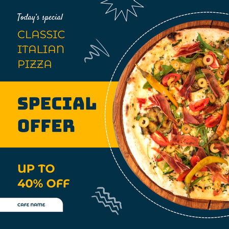 Ontwerpsjabloon van Instagram van Speciale aanbiedingen voor Italiaanse pizza