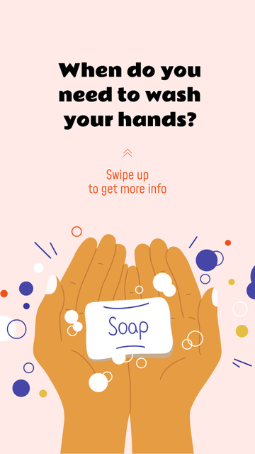 Coronavirus awareness with Hand Washing rules Instagram Storyデザインテンプレート