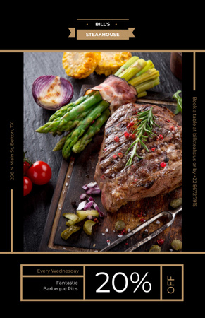 Platilla de diseño Restaurant Offer delicious Grilled Steak Flyer 5.5x8.5in
