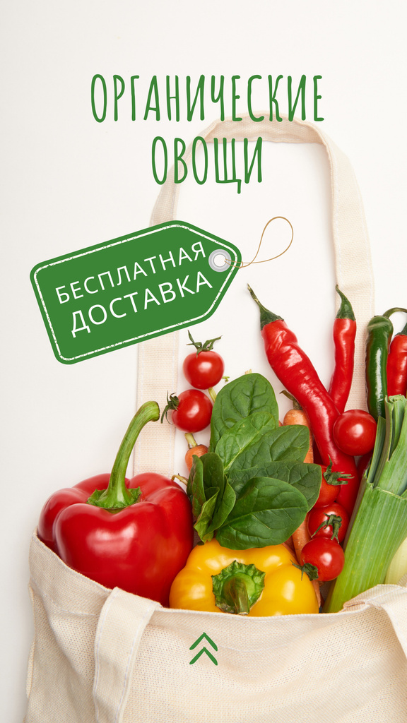 Organic Vegetables in Eco Bag Instagram Story – шаблон для дизайна