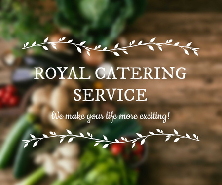 Catering Service Offer with Vegetables on Table Medium Rectangle tervezősablon