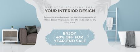 Platilla de diseño Sale for Interior Design Facebook cover