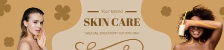 Skincare Ad with Diverse Young Women Ebay Store Billboard Design Template