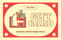 Gift Voucher for School Supplies on Red