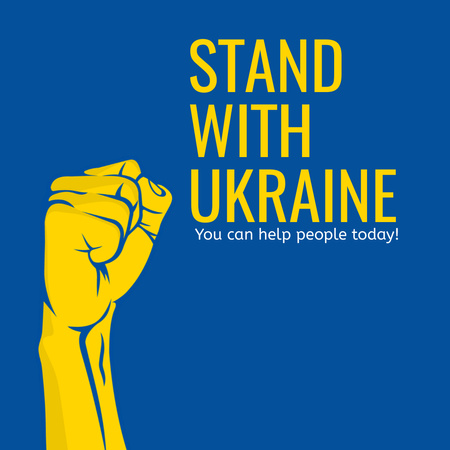 Hand of Resistance for Ukraine Instagram – шаблон для дизайна