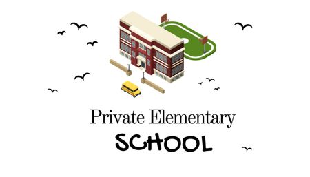 Modèle de visuel Publicité pour l'école primaire privée - Business Card US