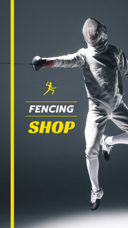 Fencing Shop Offer with Fencer Instagram Story Design Template