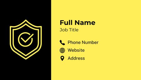 Modèle de visuel Profil de travailleur d'entreprise individualisé avec emblème de bouclier - Business Card US