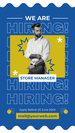 Template di design Reclutamento di persone per la posizione di Store Manager Instagram Story