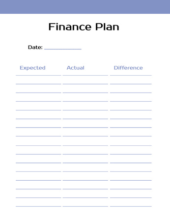 Finance Plan For Budget Notepad 107x139mm tervezősablon