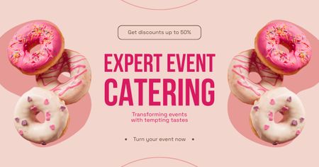 Template di design Annuncio di servizi di catering con deliziose ciambelle dolci Facebook AD