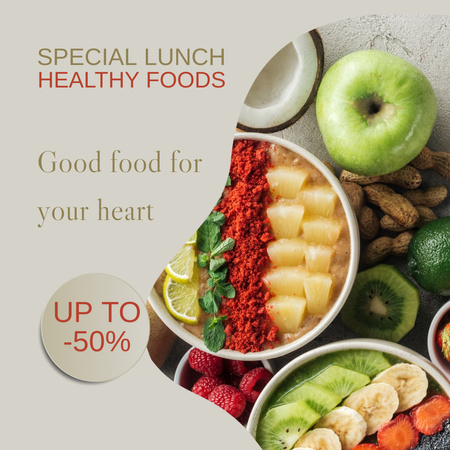 Healthy Food Offer for Lunch Instagram Design Template