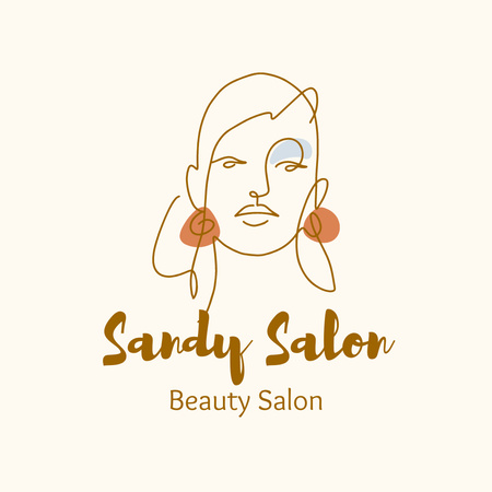 Beauty Salon Ad With Lovely Illustration Logo Design Template