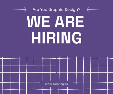 Anúncio de contratação de designer gráfico em roxo Facebook Modelo de Design