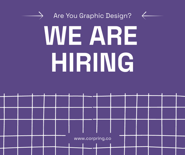 Graphic Designer Hiring Announcement on Purple Facebook Design Template