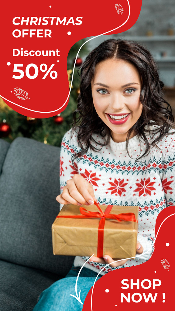 Discount for Christmas Instagram Story Design Template