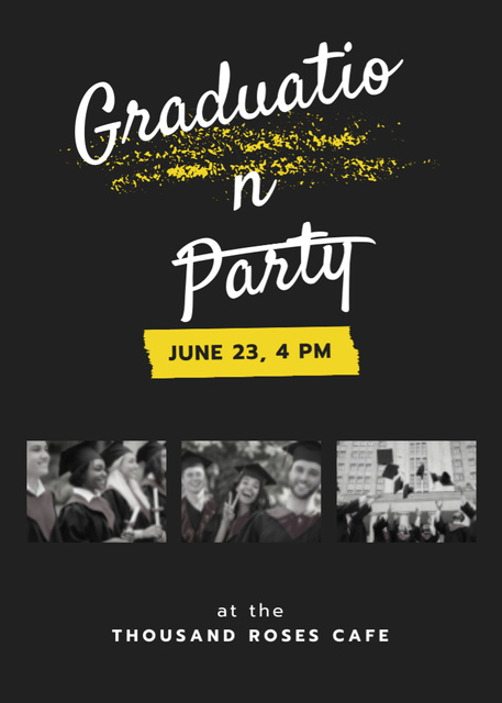 Szablon projektu Successful Grad Ceremony and Party Announcement Invitation