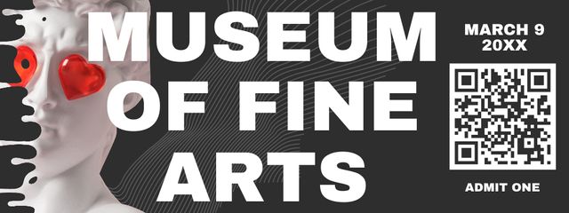 Invitation to Museum of Modern Art Ticket Design Template