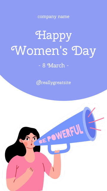International Women's Day with Woman speaking in Megaphone Instagram Story Design Template