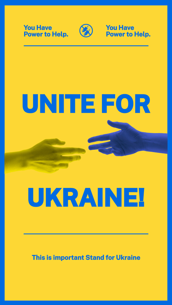 Hands are uniting to stand with Ukraine Instagram Storyデザインテンプレート