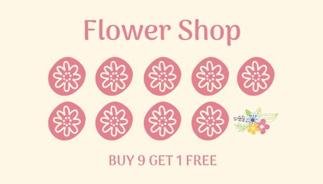 Flower Shop's Discount on Pastel Layout Business Card US Tasarım Şablonu
